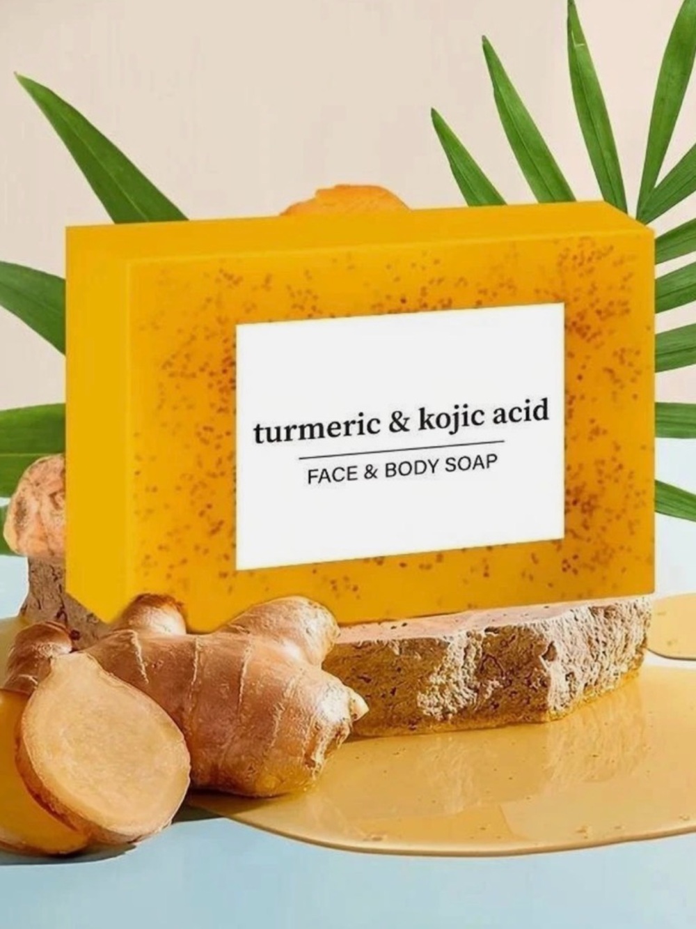 Turmeric & Kojic Acid Face & Body Soap - Bright Yellow